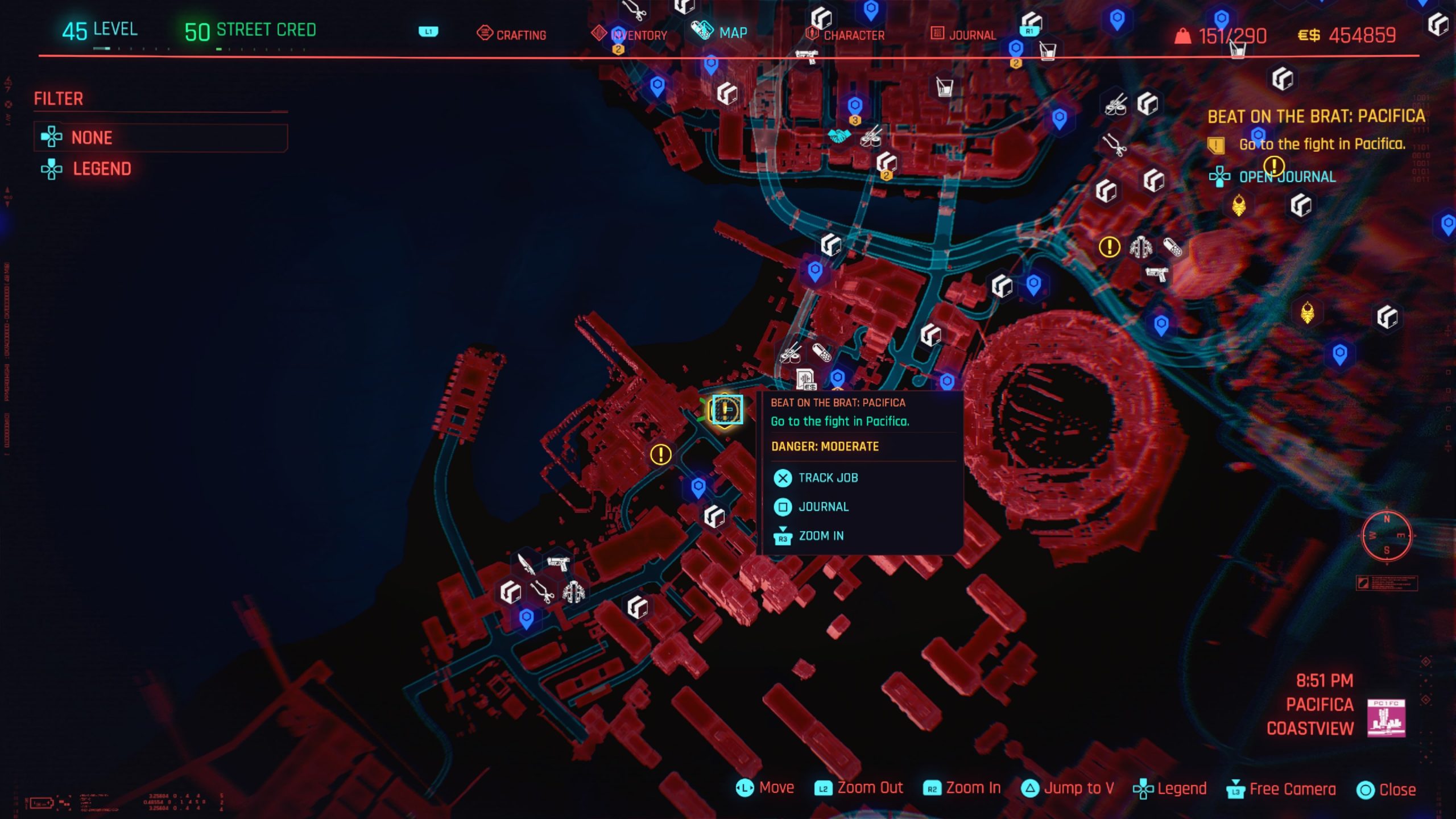 Fight in Pacifica shown on map