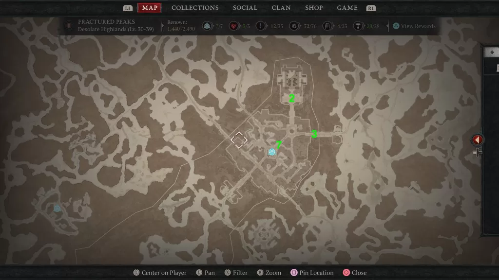 Desolate Highlands Areas Discovered Map
