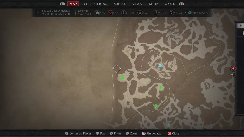The Pallid Glade Areas Discovered Map