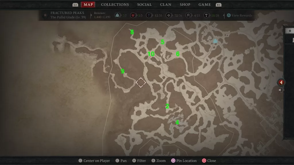 The Pallid Glade Areas Discovered Map