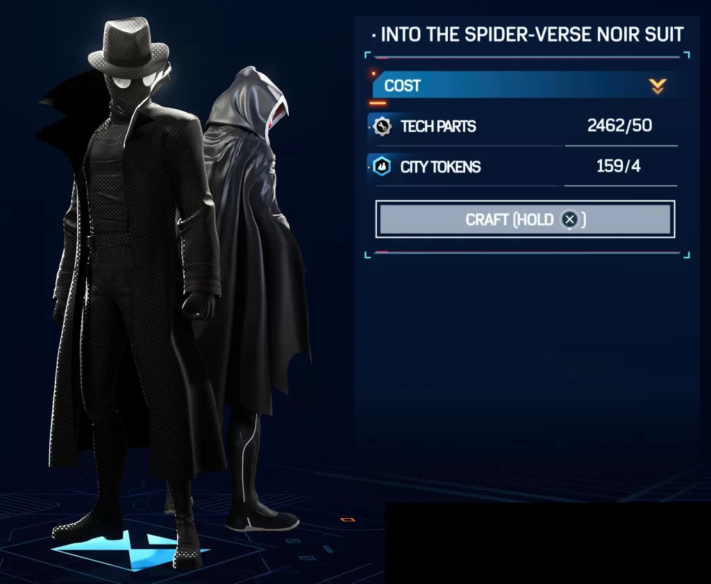 Into the Spider Verse Noir Suit