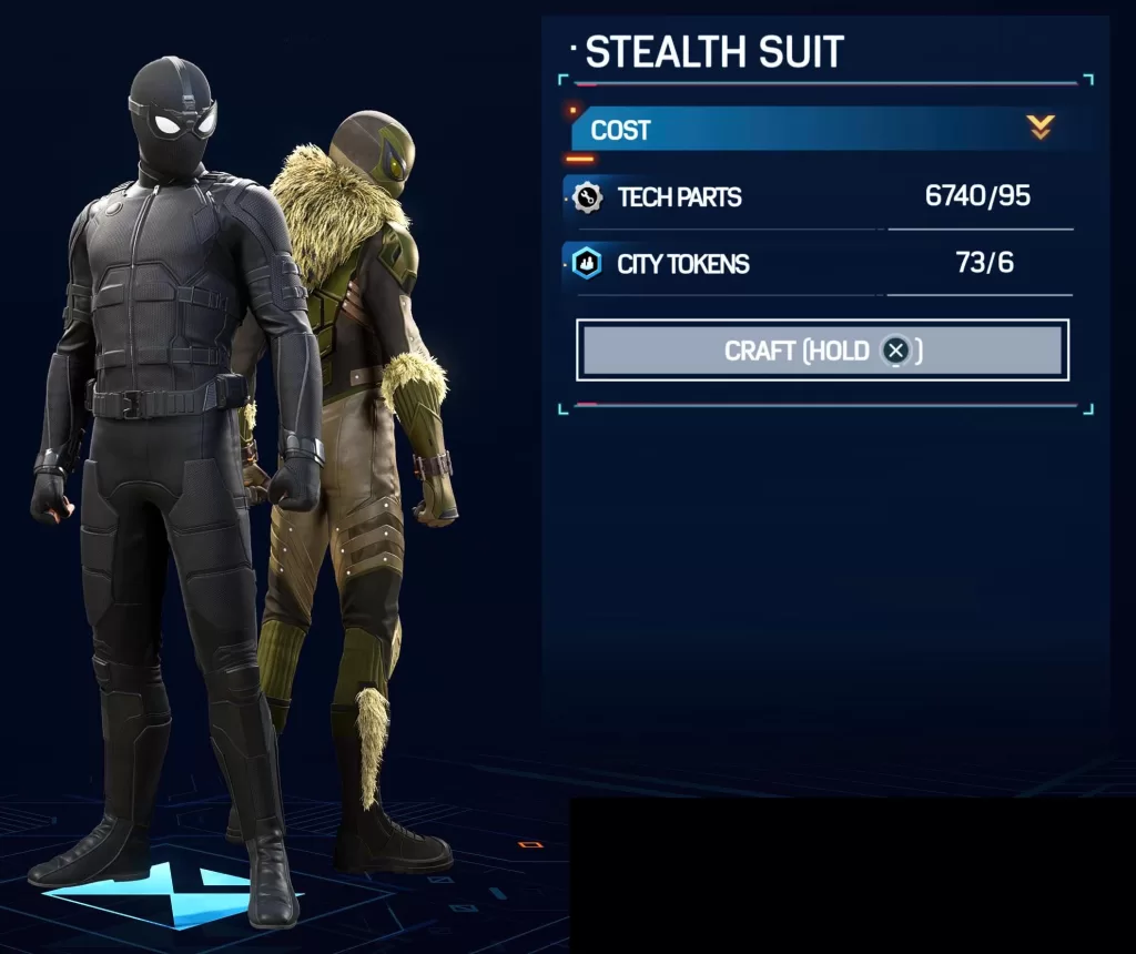 Spiderman 2 Peter's Stealth Suit