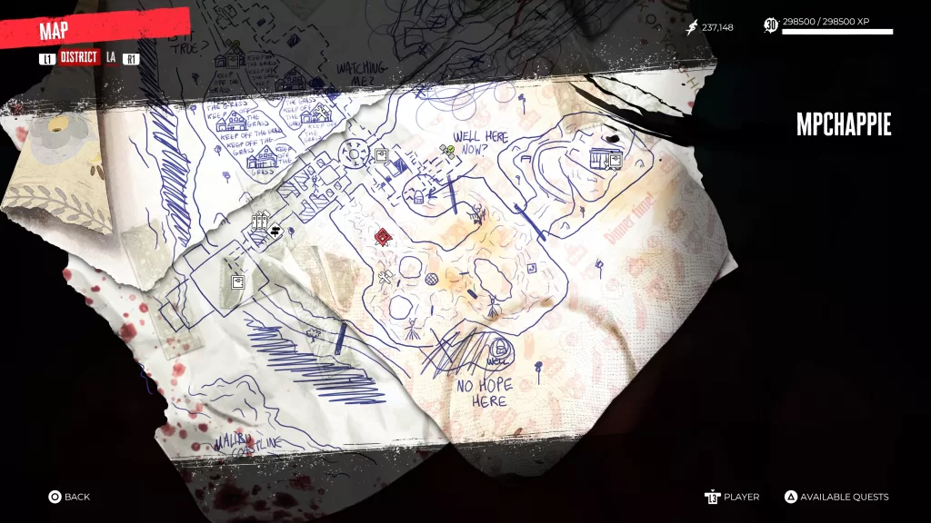Zahra's arm location in the forest