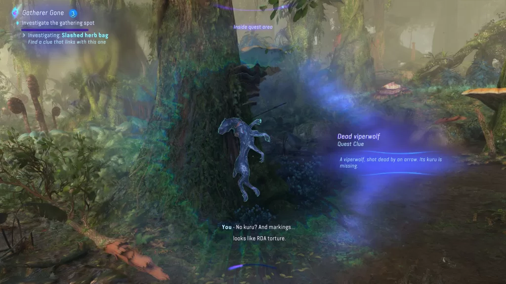 Avatar: Frontiers of Pandora Gatherer Gone Side Quest Dead Viperwolf Area Image
