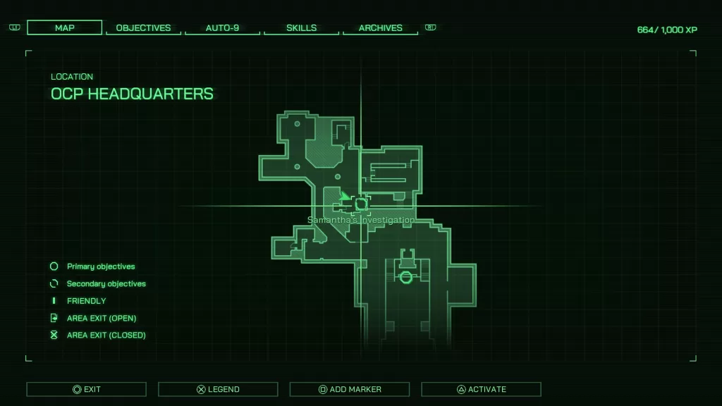 RoboCop Rouge City The Man Himself Samantha's Investigation Security Room Map Location