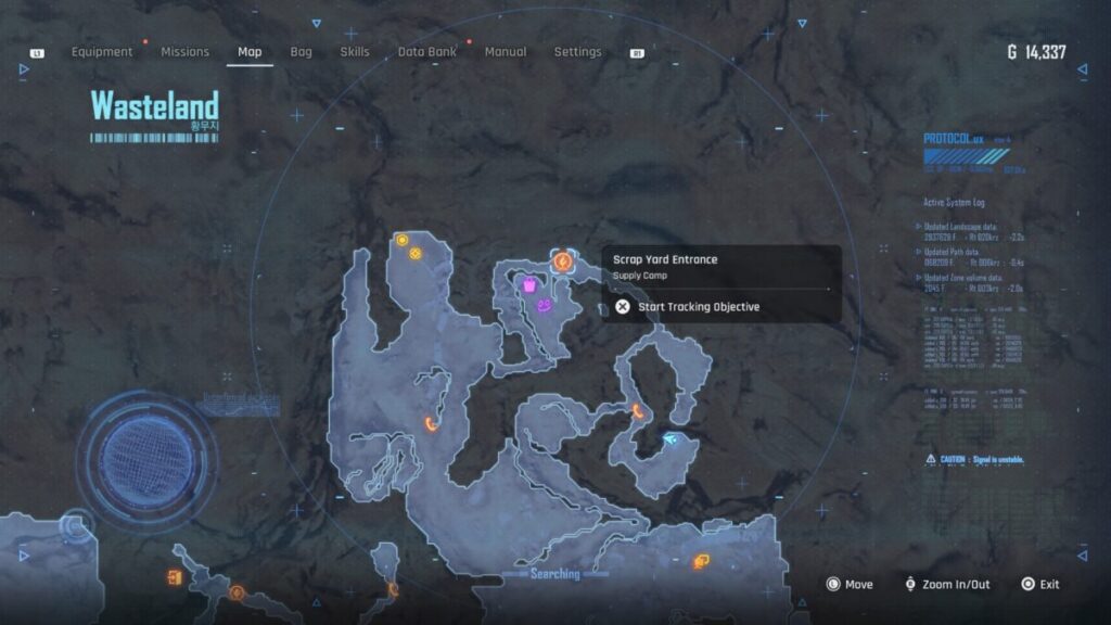 Wasteland map location on where to find the Cyber Magician Stellar Blade Nano Suits