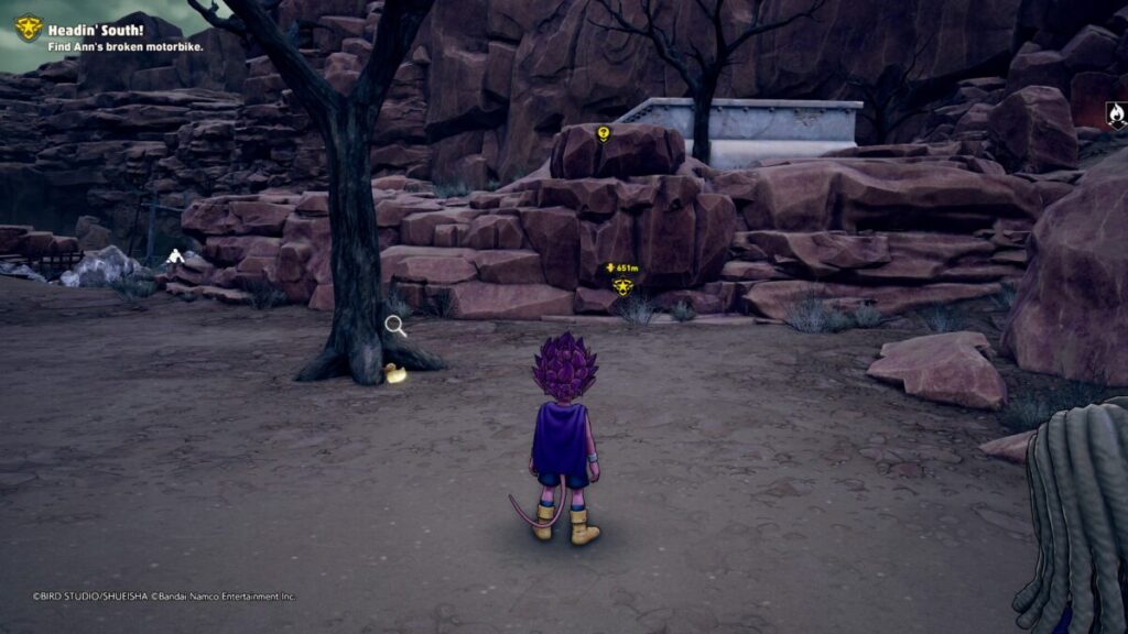 An area image of where to find the Tattered Old Toy at the Aro Village Ruins in Sand Land