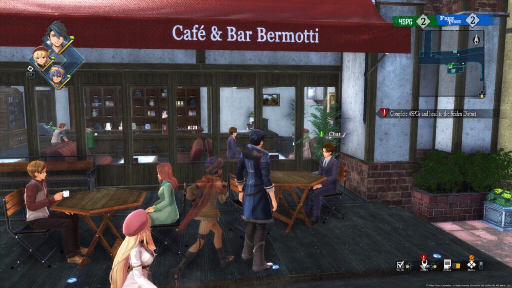 Jonas sitting at a table in front of Cafe & Bar Bermotti during Missing Sister in Trails Through Daybreak