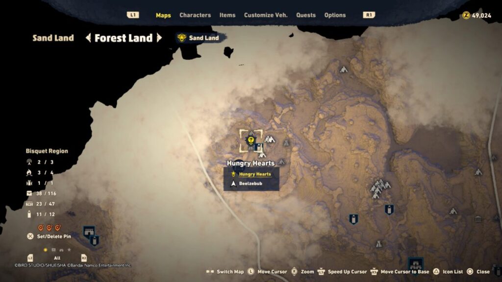 Where to start the Hungry Hearts quest in Sand Land