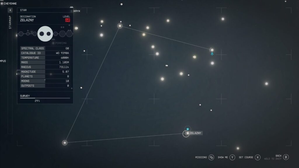 Starfield Operation Starseed mission starmap to Zelazny System