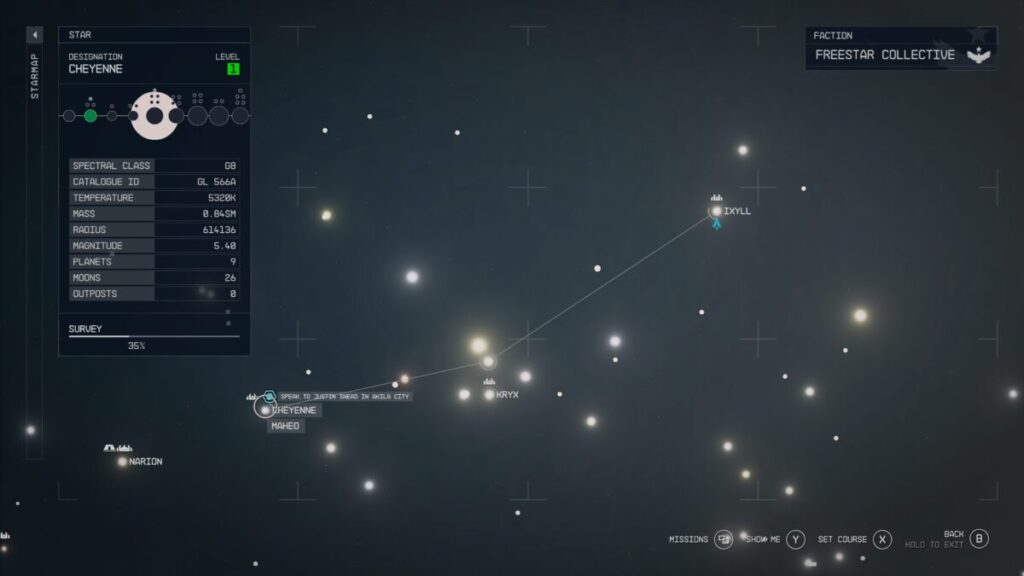 start map to Akila City during the Starfield Peacemaker mission