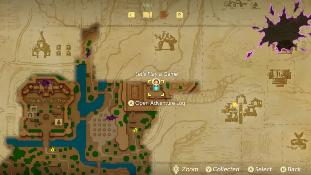 The Legend of Zelda Echoes of Wisdom Let's Play a Game Side Quest Location