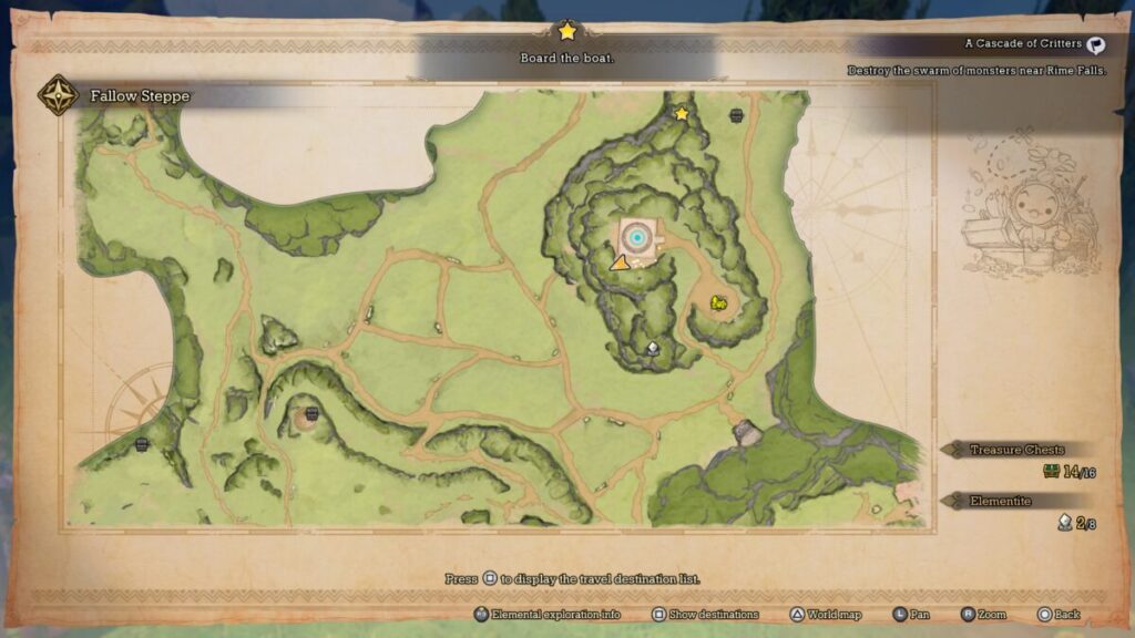 Map image of where to find the hairping during the Lost and Found side quest in Visions of Mana