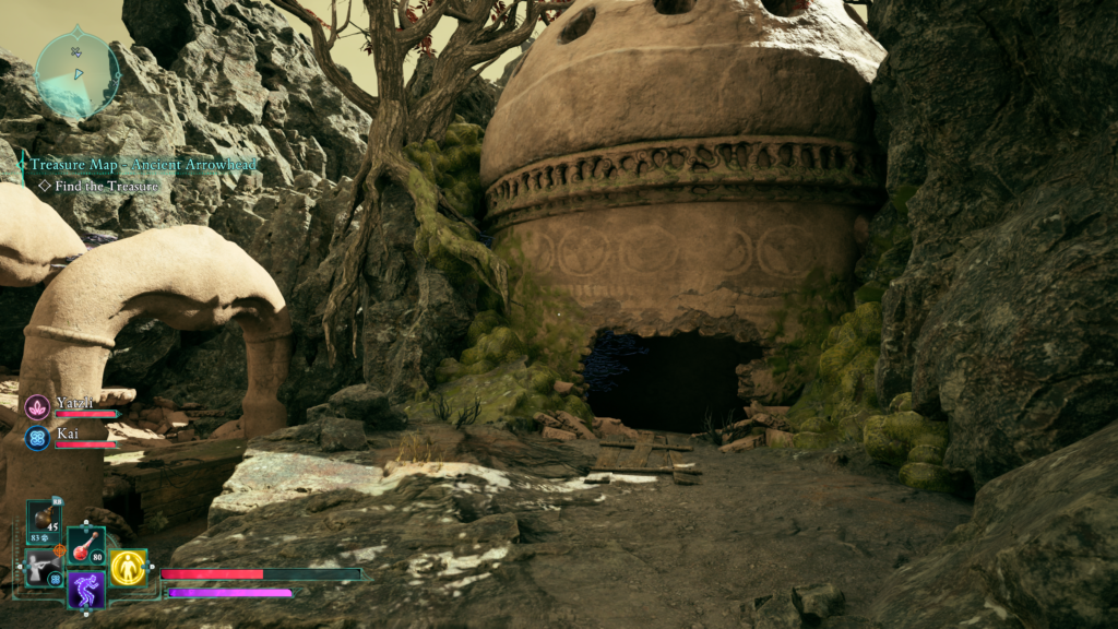 use fire to destroy plant blocking the hole in the wall