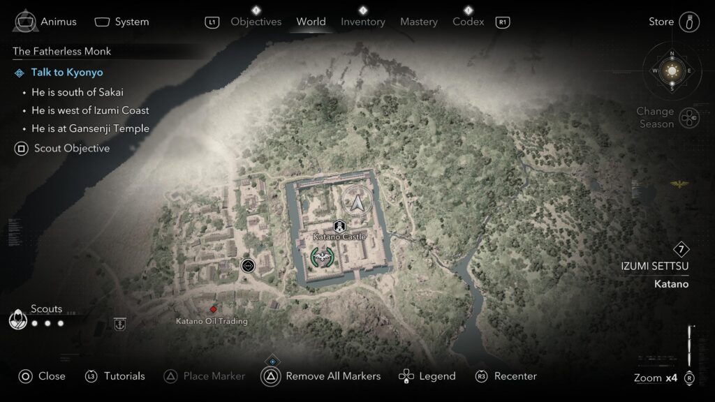 Kura Key map location in Katano Castle