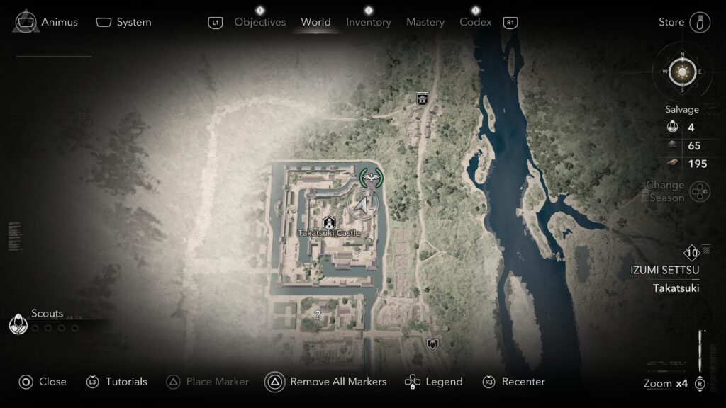 map location of the second samurai daisho in Takatsuki Castle Assassin's Creed shadows