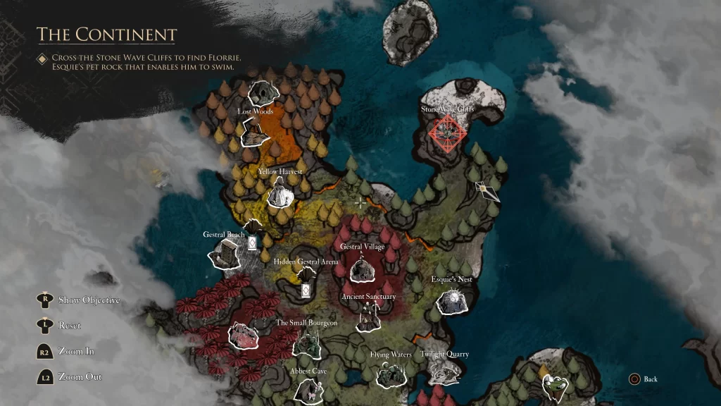 Map location of the where to find the skin
