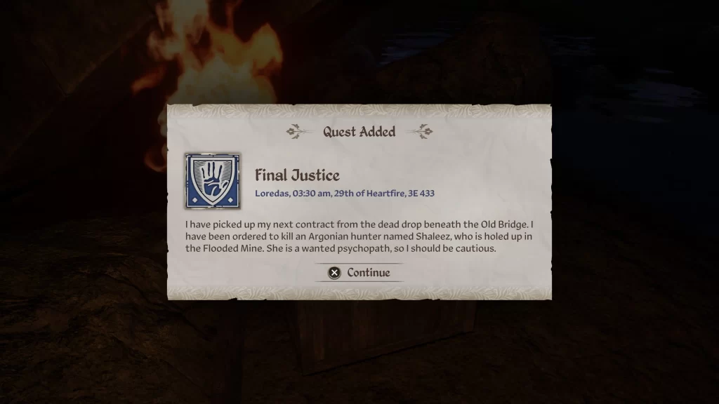 details for the Final Justice quest in Oblivion Remastered