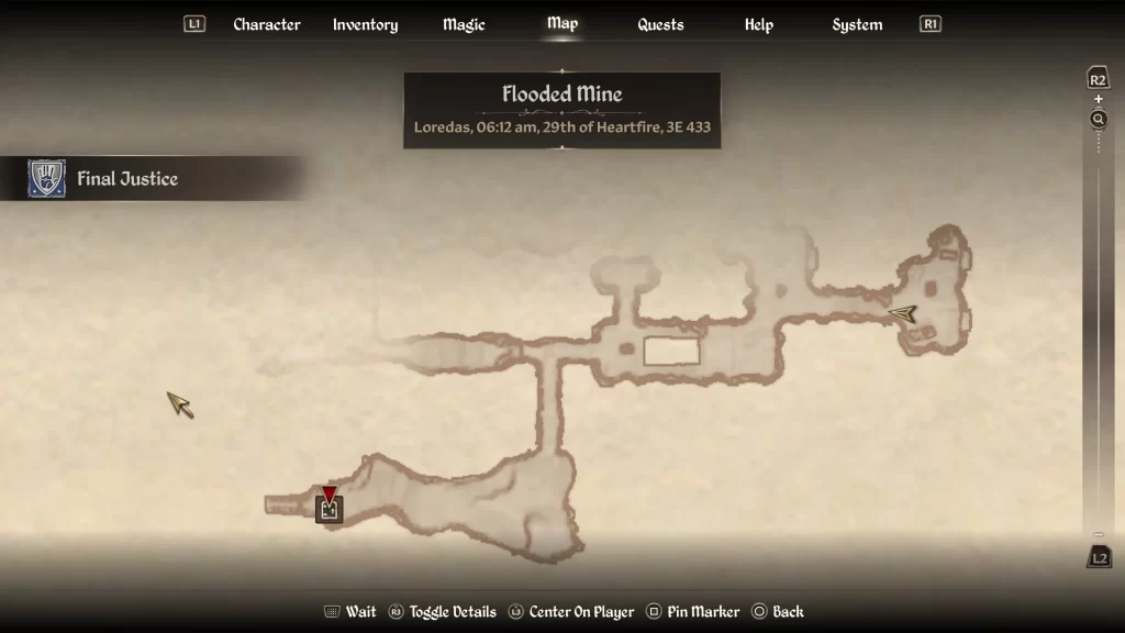 map location of the targets map during the Final Justice quest in Oblivion Remastered