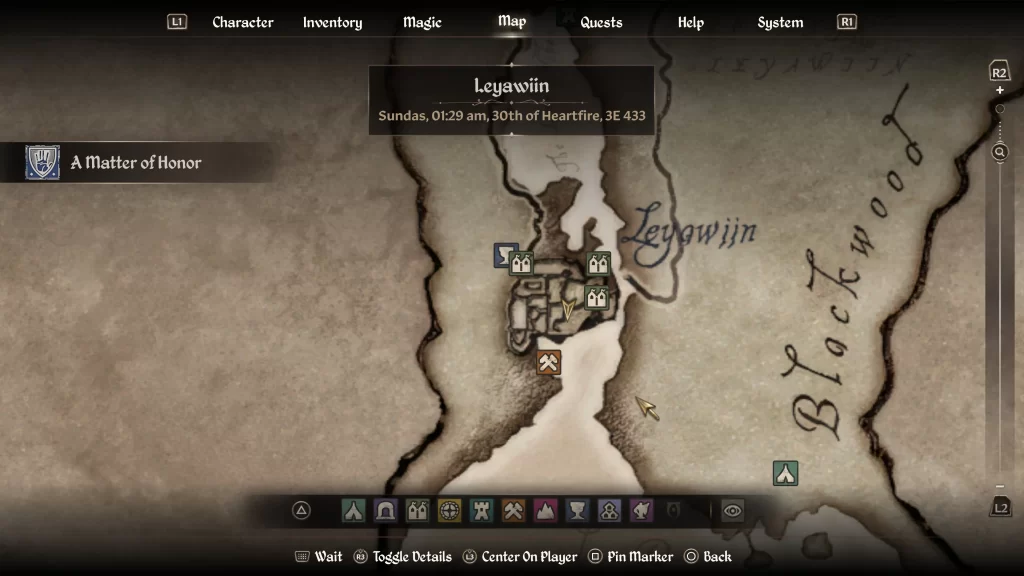 map location of the targets house during the A Matter of Honor quest in Oblivion Remastered