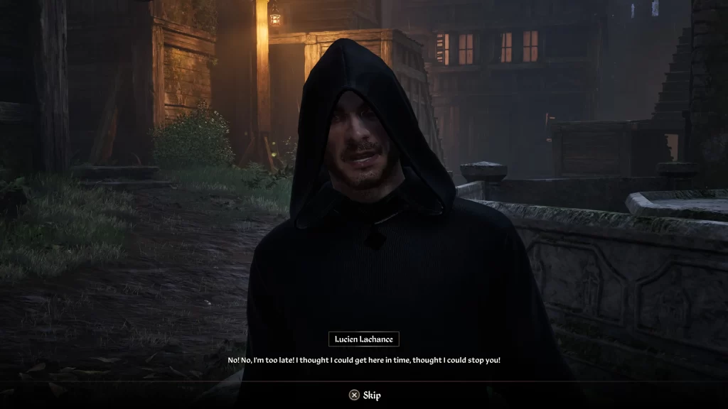Lucien arriving too late