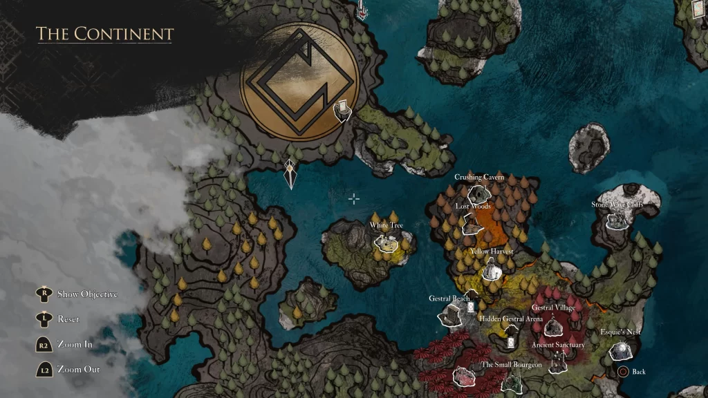 map location of the Endless Tower lost gestral