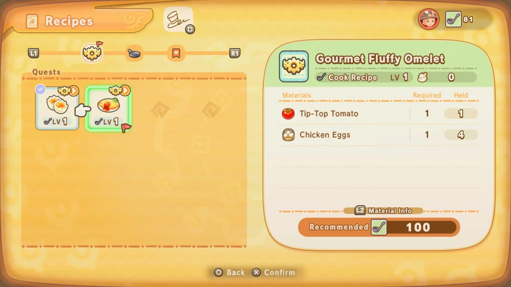 Gourmet Fluffy Omelet Fantasy Life i