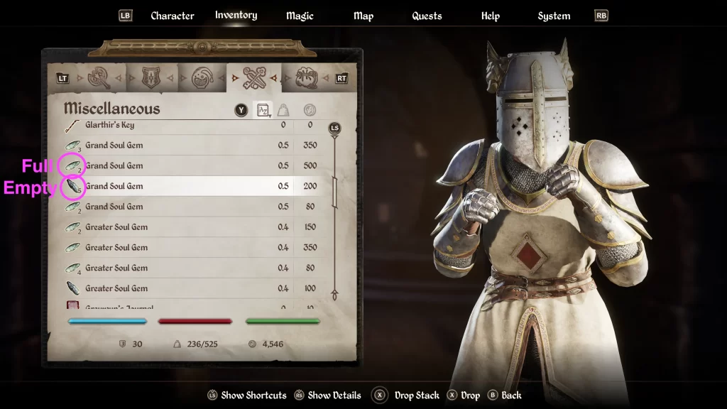 elder scrolls iv oblivion remastered empty grand soul gems