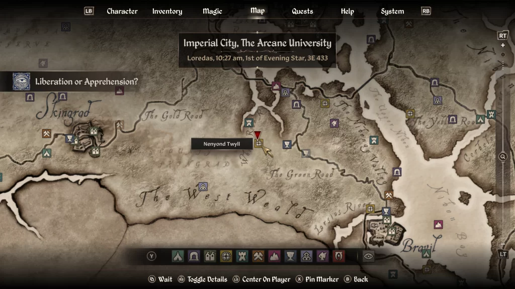 Elder Scrolls IV Oblivion Remastered Liberation or Apprehension Quest