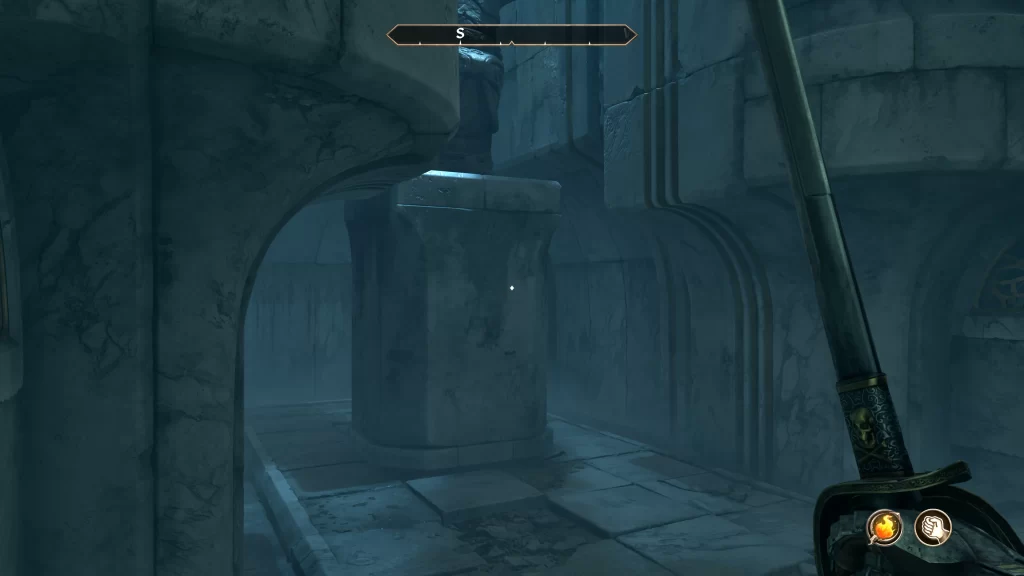 Activate Block behind column to open Ayleid Reliquary