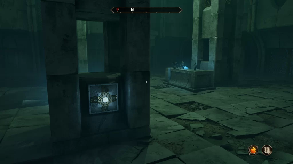 Press block on wall to continue forward