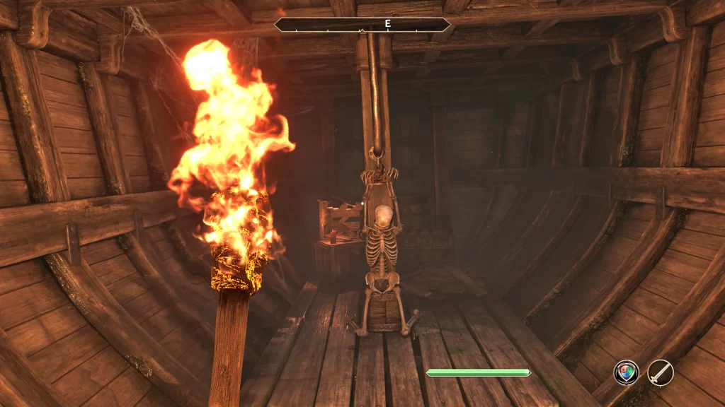 Shackled skeleton in The Forlorn Watchman