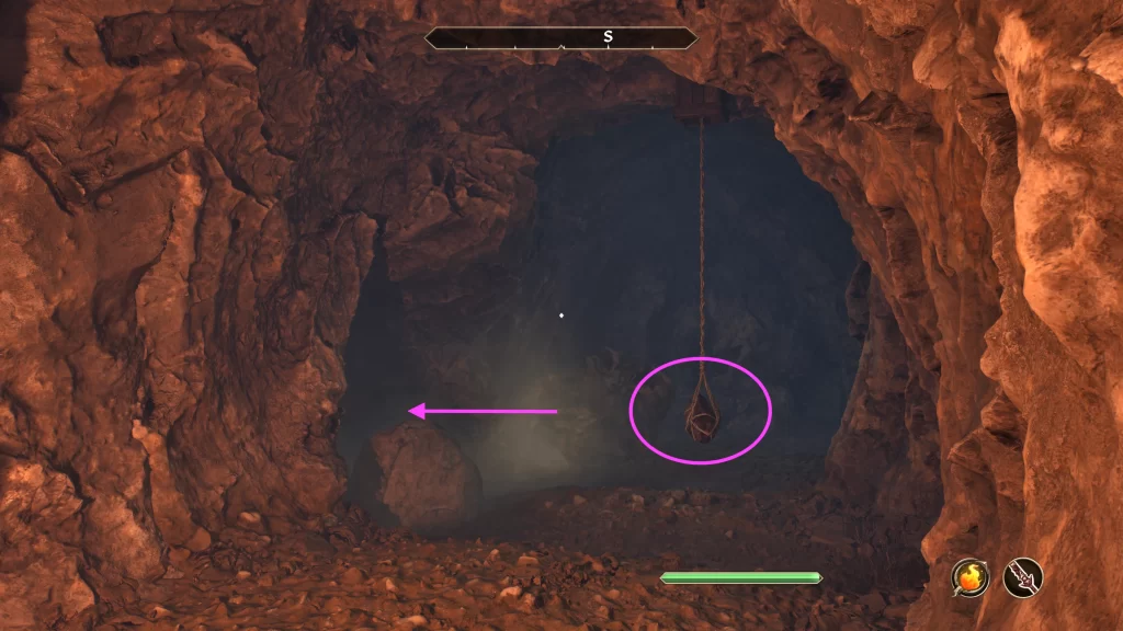 Pull the rope to reveal a hidden path