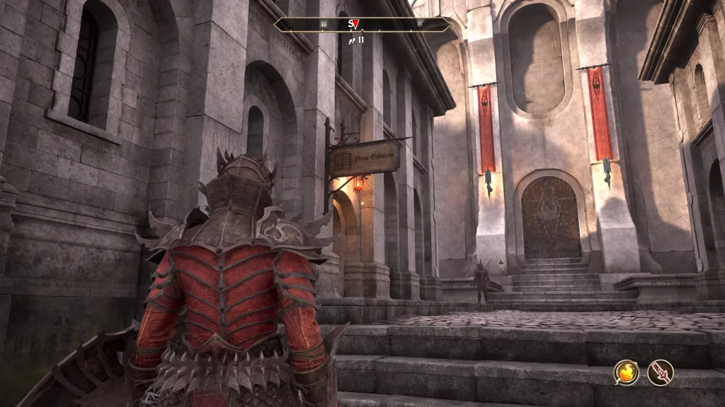 Speak with Phintias in First Edition bookstore during the The Path of Dawn main quest in Oblivon Remastered