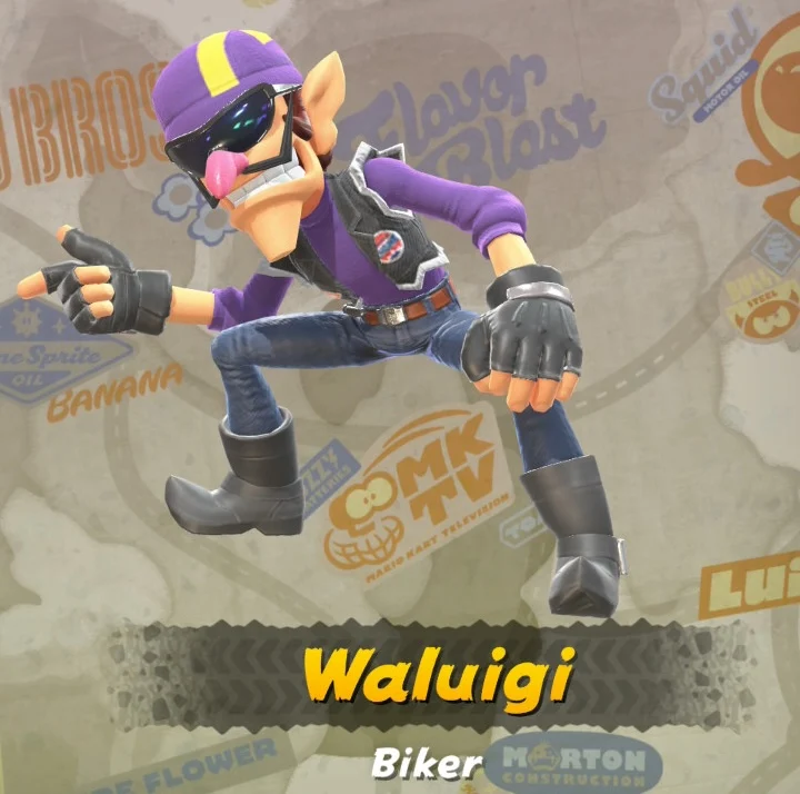 Mario Kart World Waluigi Biker Costume