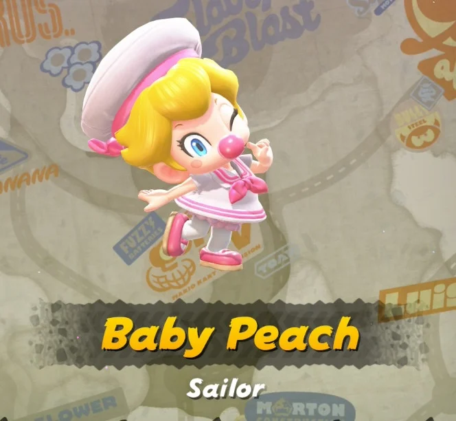 Mario Kart World Baby Peach Sailor Costume