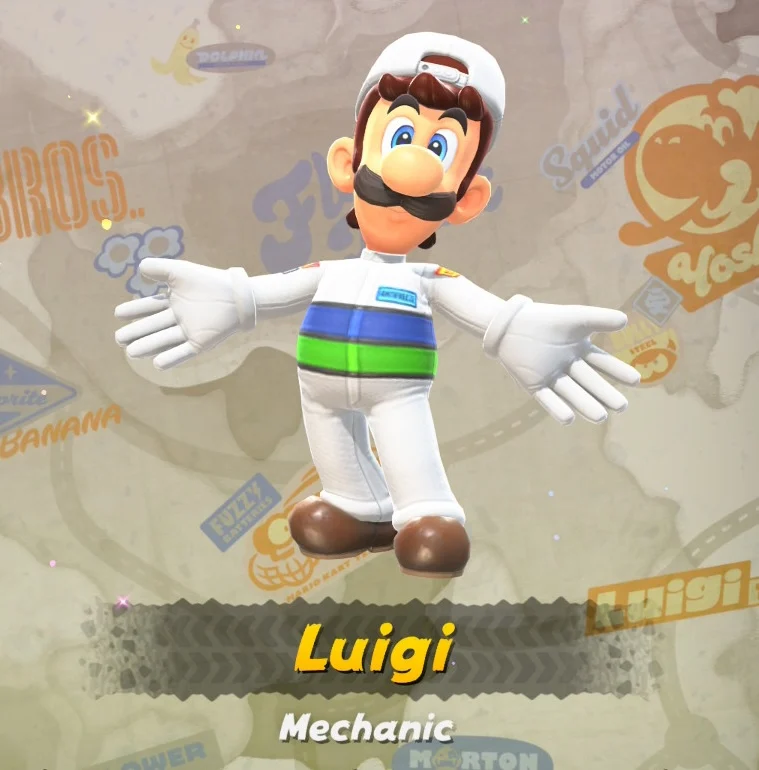 Mario Kart World Luigi Mechanic Costume