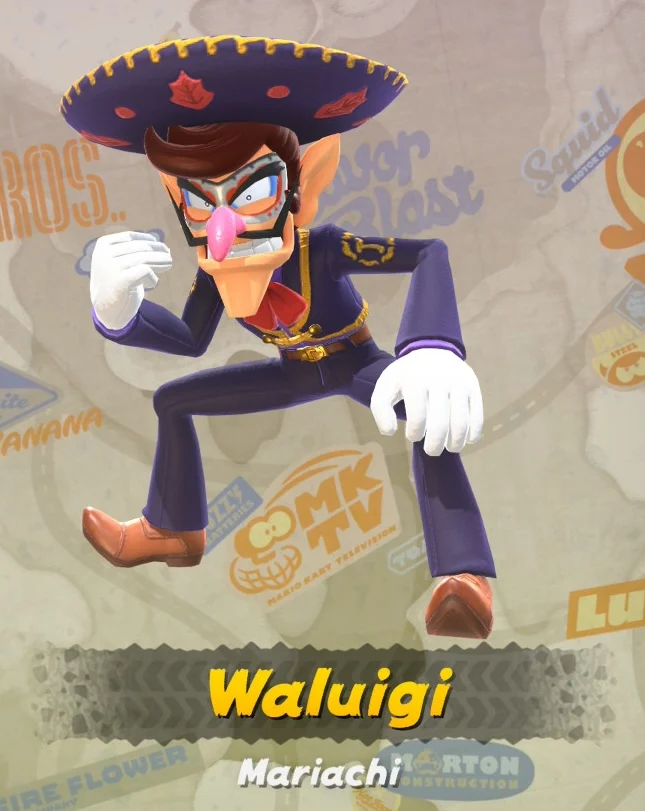 Mario Kart World Waluigi Costumes