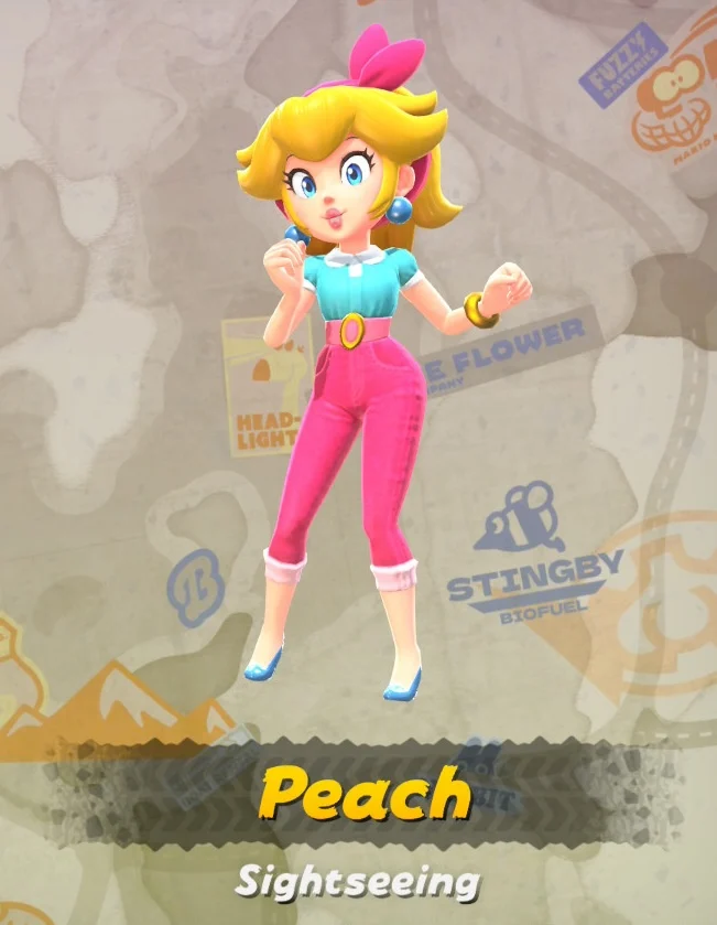Mario Kart World Peach Sightseeing Costumes