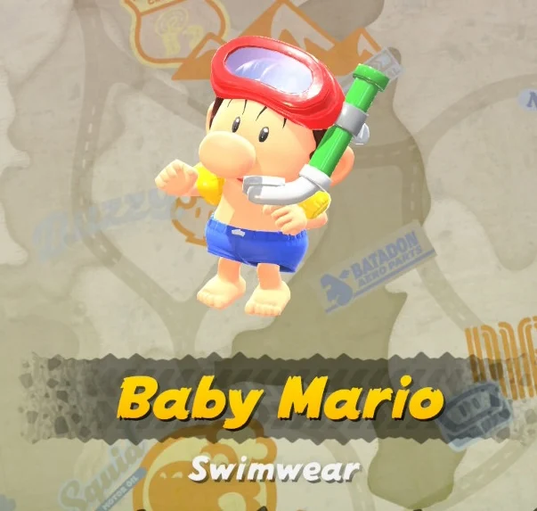 Mario Kart World Baby Mario Swimwear Costume
