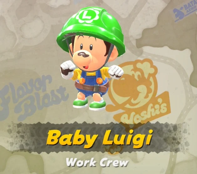 Mario Kart World Baby Luigi Work Crew Costumes