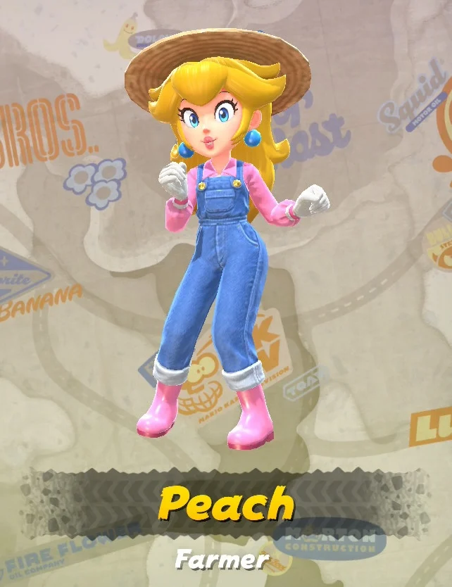 Mario Kart World Peach Farmer Costume