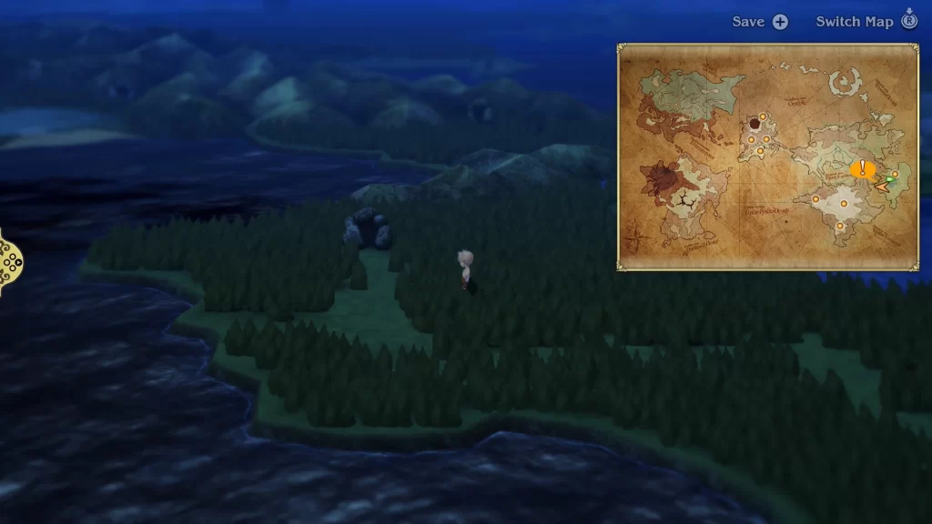 Bravely Default Flying Fairy Vestment Cave on World Map