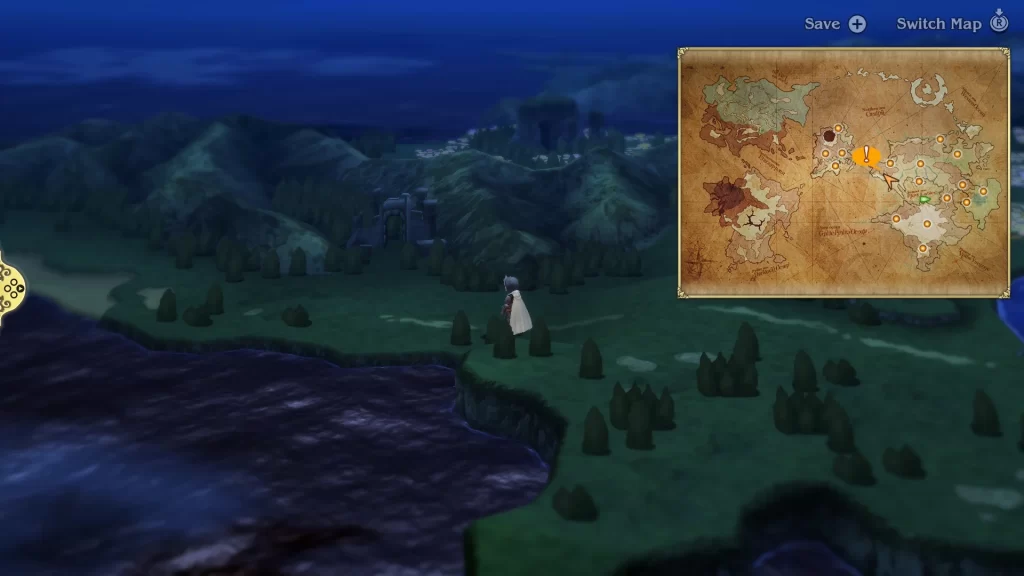 Bravely Default Flying Fairy Twilight Ruins on World Map
