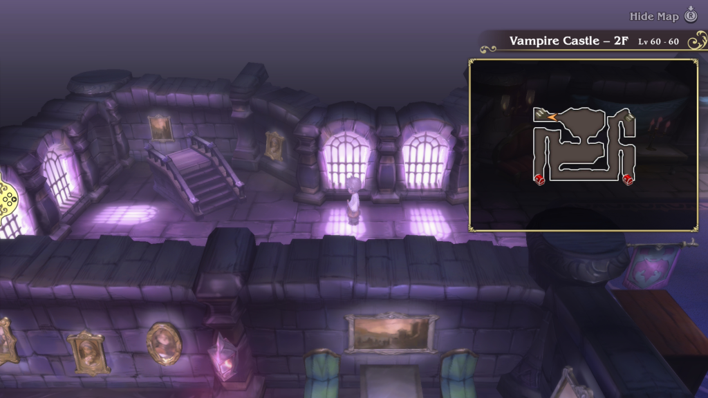 Vampire Castle 2F map during the Vampire Asterisk sub-scenario in Bravely Default Flying Fairy HD Remaster