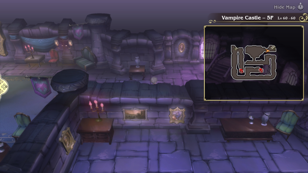 Vampire Castle 5F map during the Vampire Asterisk sub-scenario in Bravely Default Flying Fairy HD Remaster