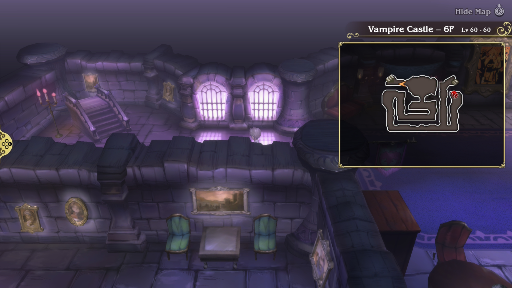 Vampire Castle 6F map during the Vampire Asterisk sub-scenario in Bravely Default Flying Fairy HD Remaster