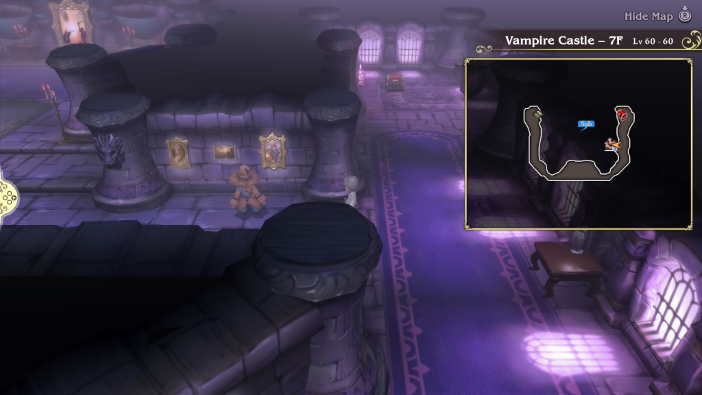 Vampire Castle 7F map during the Vampire Asterisk sub-scenario in Bravely Default Flying Fairy HD Remaster