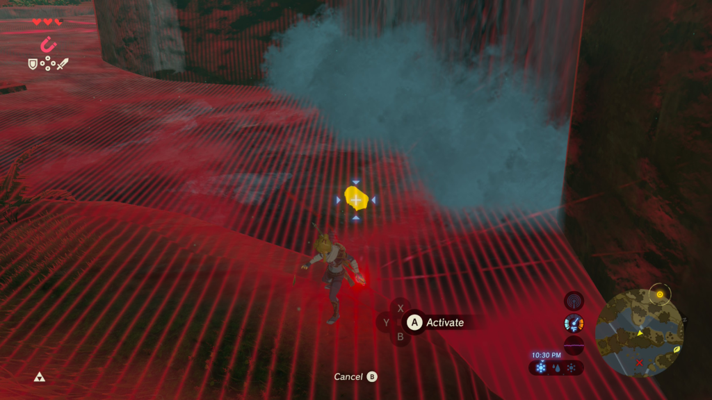 chest under the waterfall