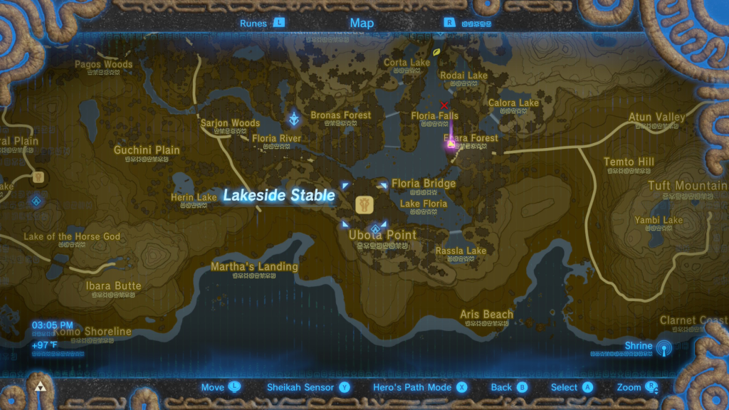 Phantom Ganon Greaves map location for the EX Treasure Dark Armor Quest in Breath of the Wild